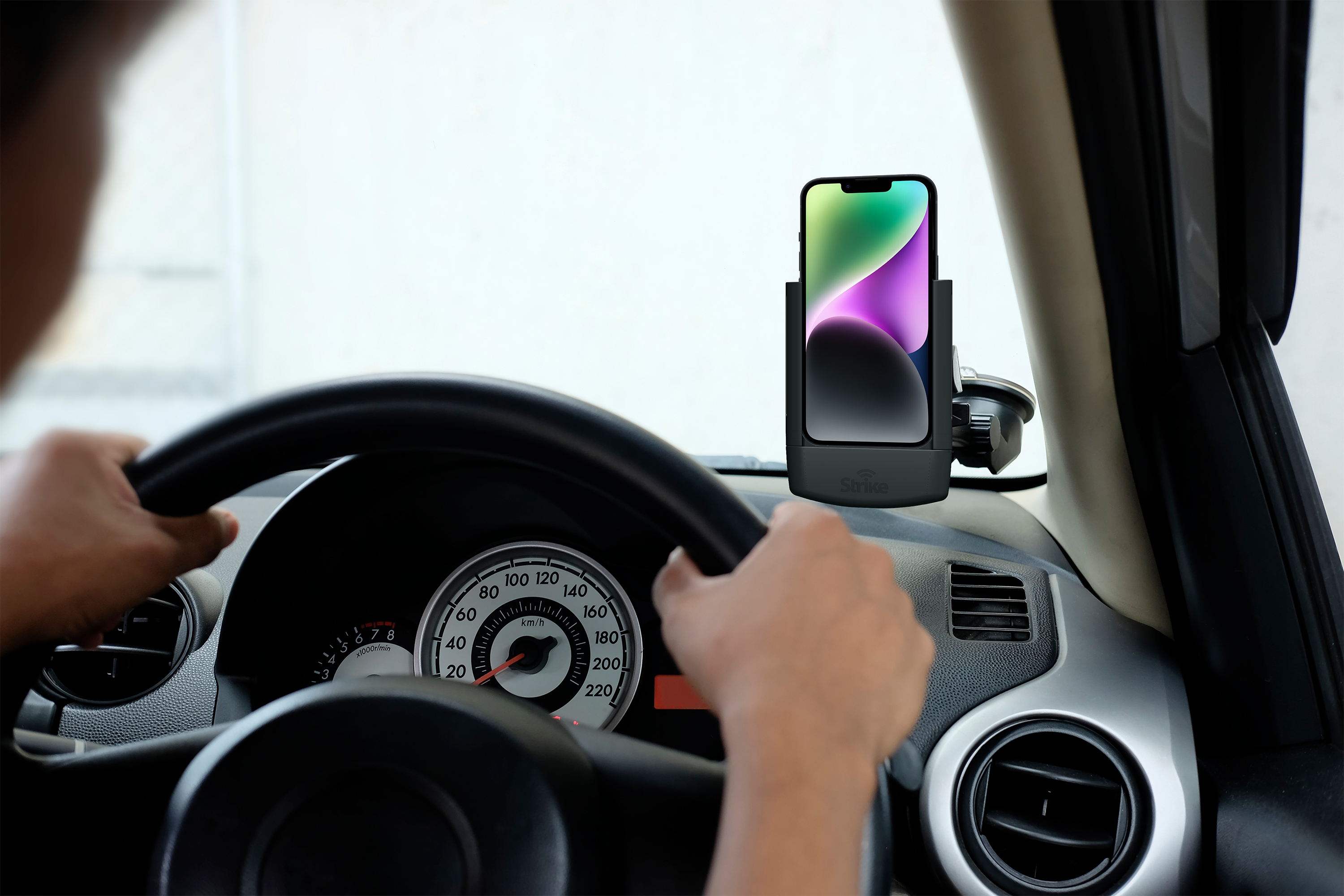 Strike Alpha cradle mounted in a vehicle